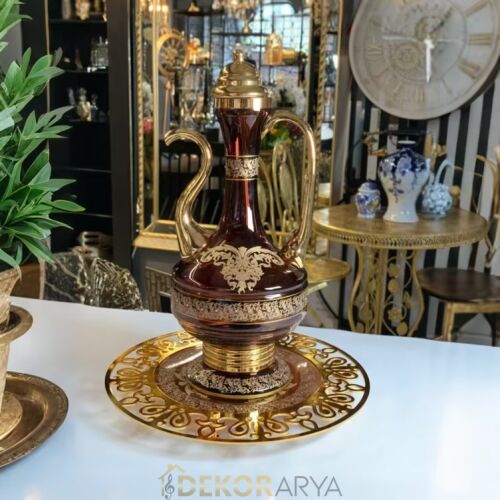 Dekorarya Valide Sultan Bordo Gold Dekoratif İbrik Seti - 4