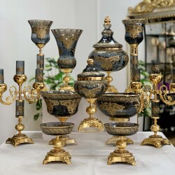 Napoli̇ 11 Parça Salon Konsol Aksesuar Seti̇ Füme - 1