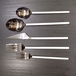 Milano 30 Parça Çatal Kaşık Takımı – Silver Beyaz, Modern & Şık Sofra Seti - 3