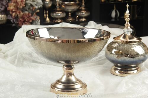 Lacivert Gold Lüks Salon Dekor Seti – Gösterişli Cam & Altın Detaylı 7 Parça Set - 11