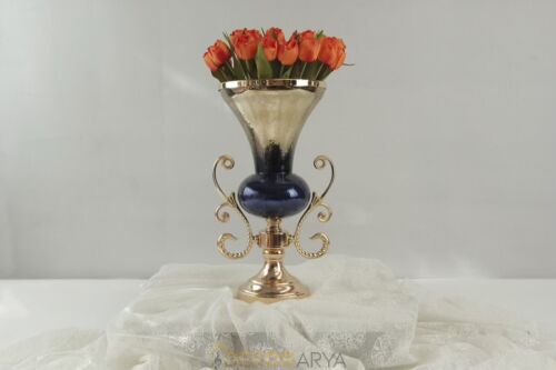 Lacivert Gold Lüks Salon Dekor Seti – Gösterişli Cam & Altın Detaylı 7 Parça Set - 7