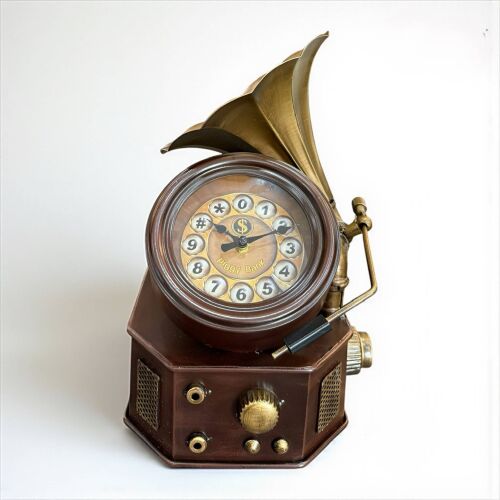 Gramofon Tasarımlı Dekoratif Masa Saati (30×35 cm) - 1