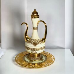 Dekorarya Valide Sultan Krem Gold Dekoratif İbrik Seti - Dekor Arya